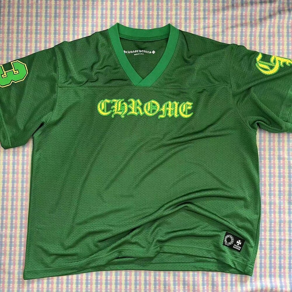Chrome Hearts Mesh Jersey Green Short Sleeve L